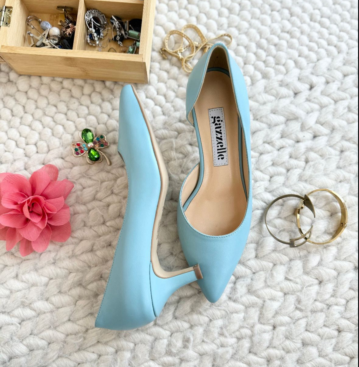 Pantofi, bleu, toc de 5 cm, marimea 38