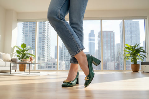 Pantofi My Vibe Verde Croco