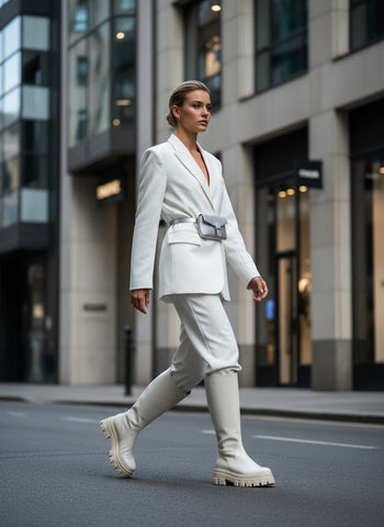 Cizme dama din piele naturala si talpa groasa Baby Ivoire