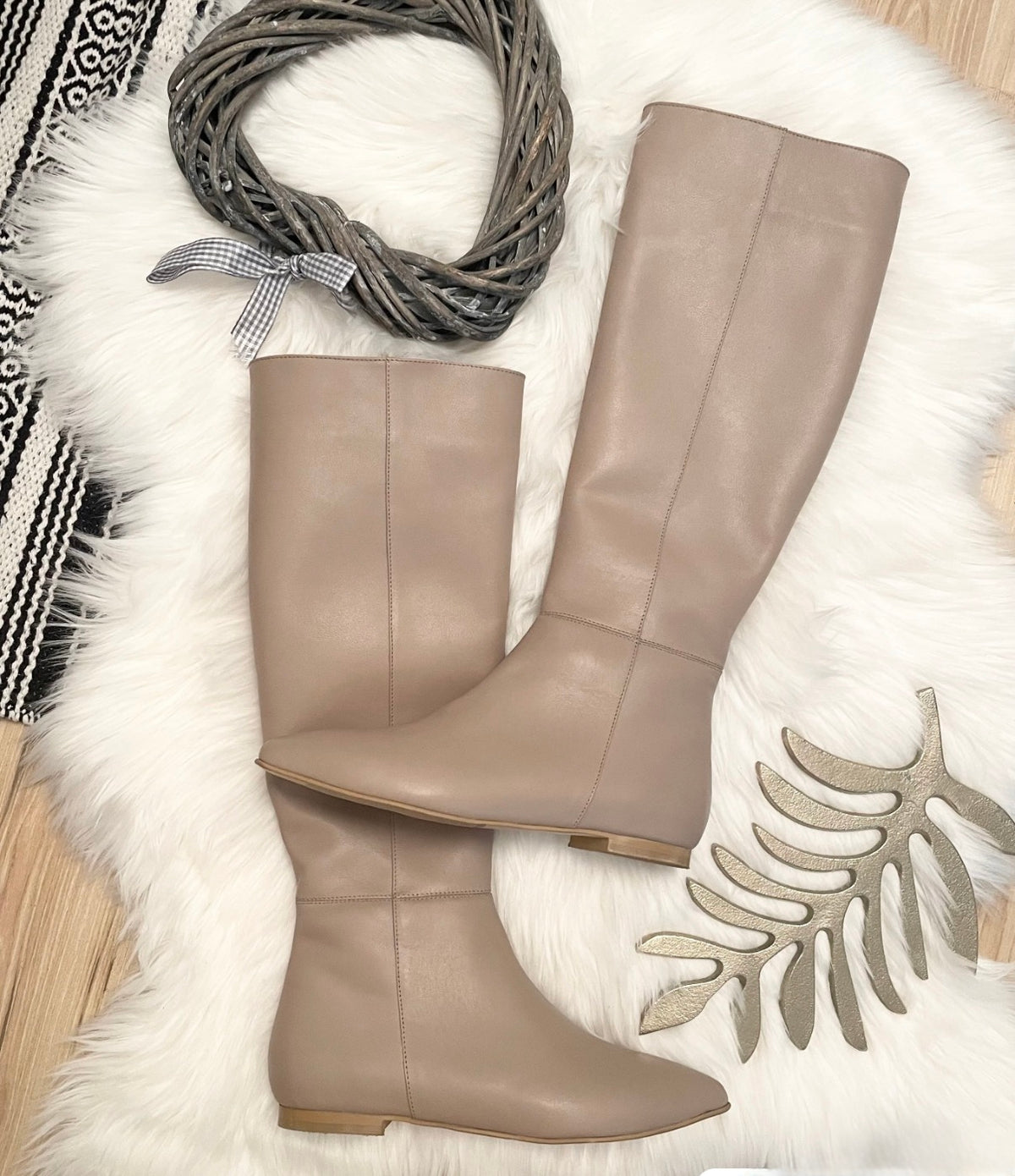 Cizme, bej, marimea 35