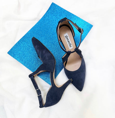 Pantofi, bleumarin , toc de 8cm, marimea 37