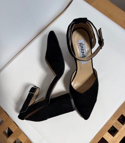 Pantofi, negru, toc de 7 cm, marimea 35