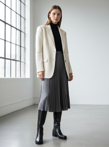 Cizme dama din piele naturala neagra Flow