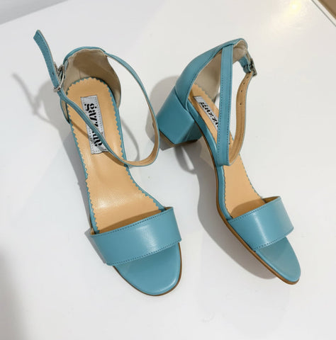Sandale, bleu, toc de 5 cm, marimea 35